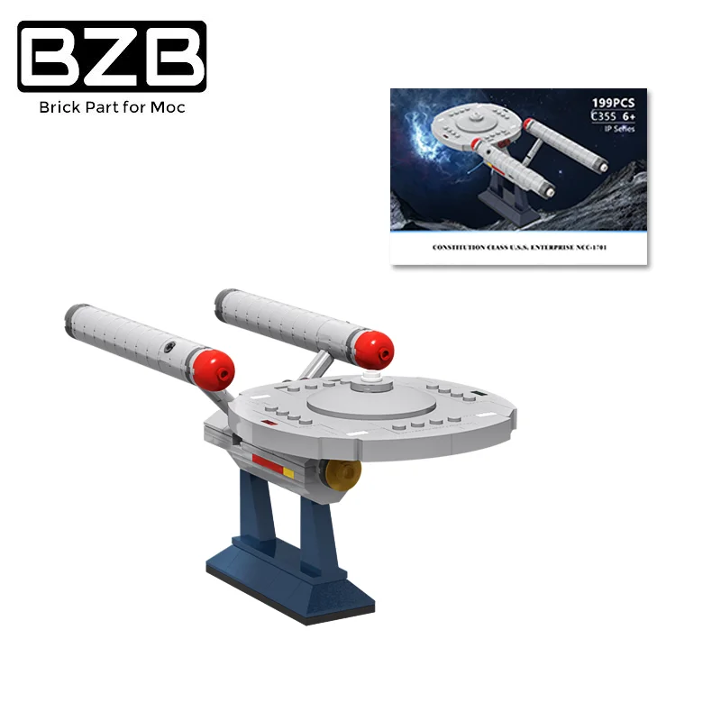 

BZB MOC USS Starship Sluban Star Trek 6021 Building Blocks Model Decoration Parts Bricks Kids Brain Games DIY Toys Best Gifts
