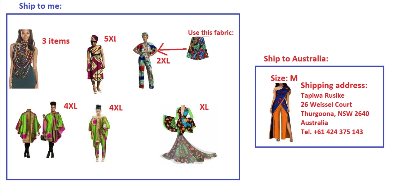 

african man woman clothes customzied party clothing