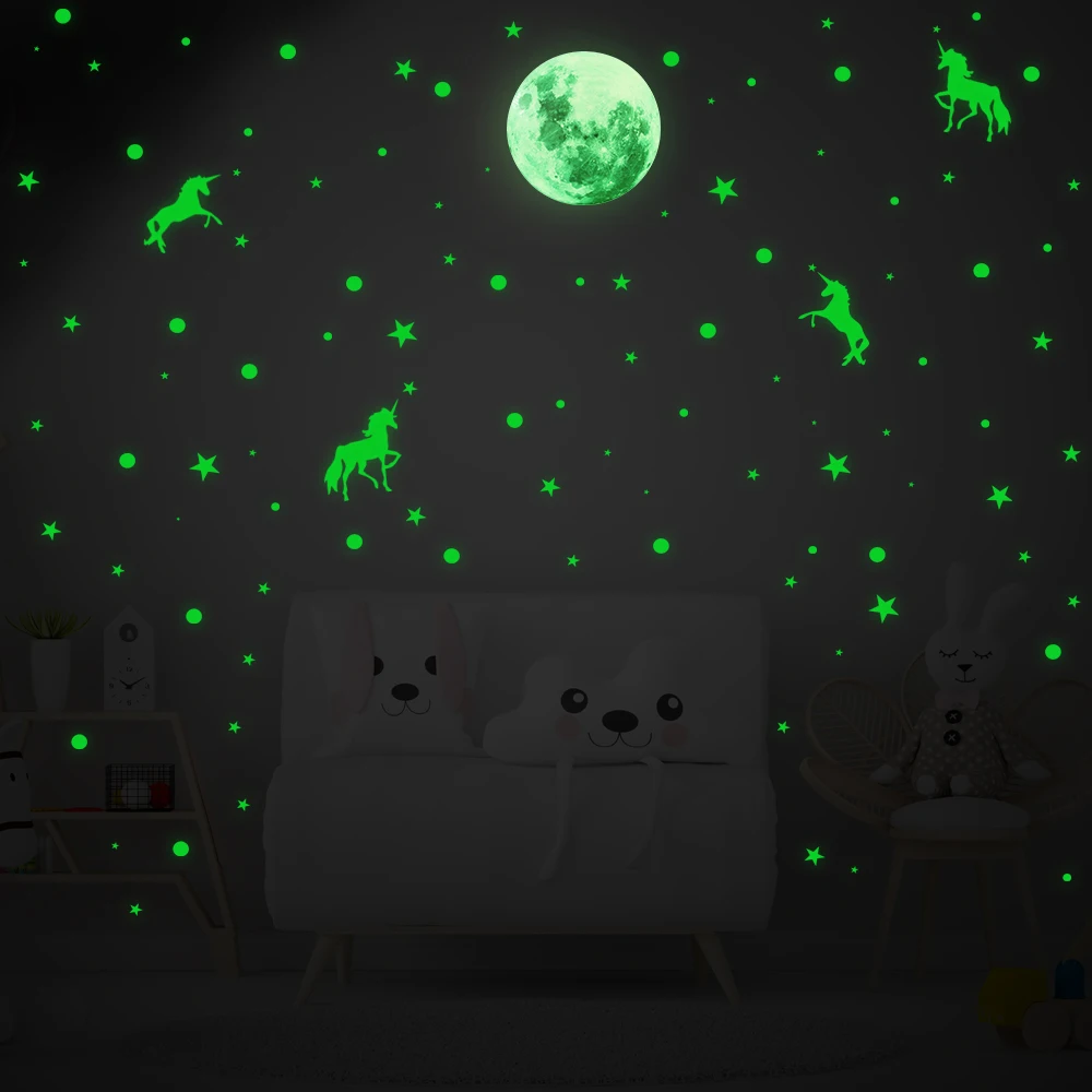 Оригинальные флуоресцентные наклейки на стену гостиной детской комнаты