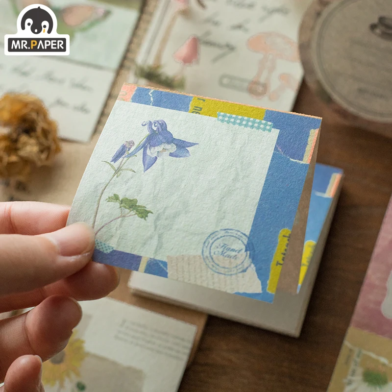 Mr.Paper 16pcs/lot Natural Square Loose Leaf Scrapbook Memo Pads Write Down Points Planner Notepad Note School Official Supplies |