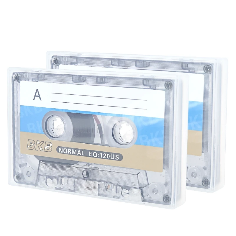 

2Pcs Standard Cassette Blank Tape Player Empty 60 Minutes Magnetic Audio Tape Recording For Speech Music Recording