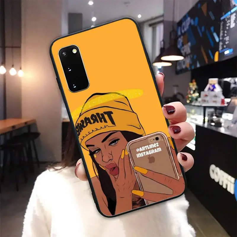 

Afro Black Girl Queen Black Silicone Cover Case For Samsung Galaxy S6 S7 Edge S8 S9 S10 S10 Lite S20 ULTRA Plus Funda