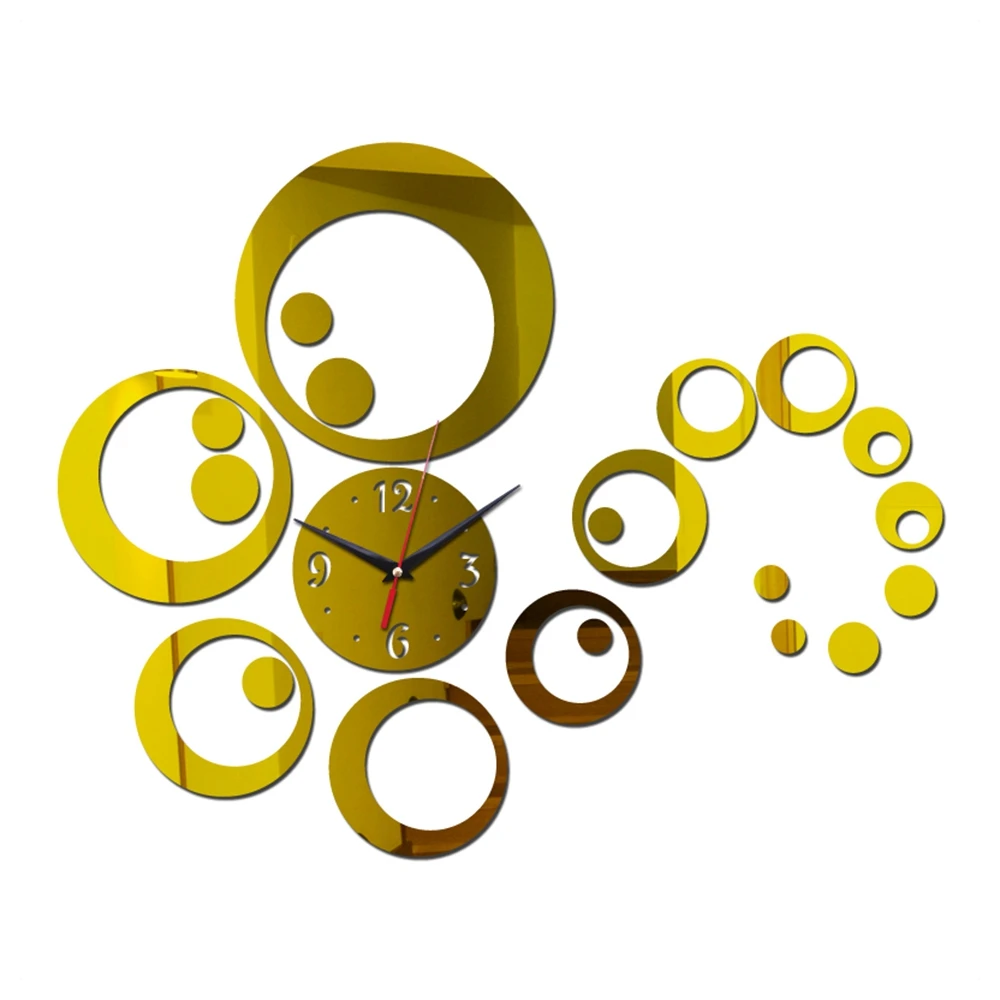 DIY настенные часы современный съемный зеркальный акриловый стикер Настенная