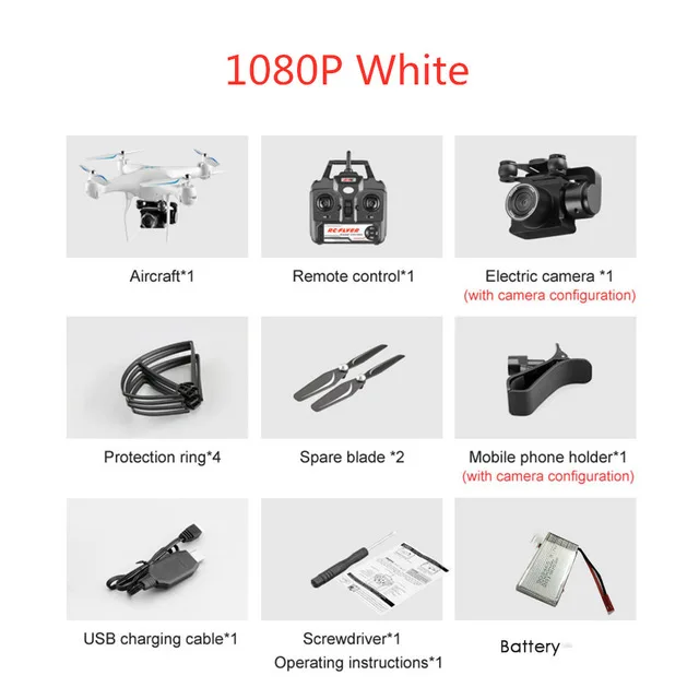 White 1080P 1B Дрон 4k камера аэрофотосъемка длительный срок службы батареи Wifi карта передача четырехосный самолет игрушка пульт дистанционного управления RC самолет - Цвет: White 1080P 1B