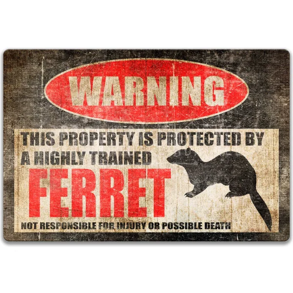 

Ferret Sign Accessories Warning Danger Metal Tin Sign Vintage Tin Metal Sign Bar Club Cafe Garage Wall Decor Farm Decor Art