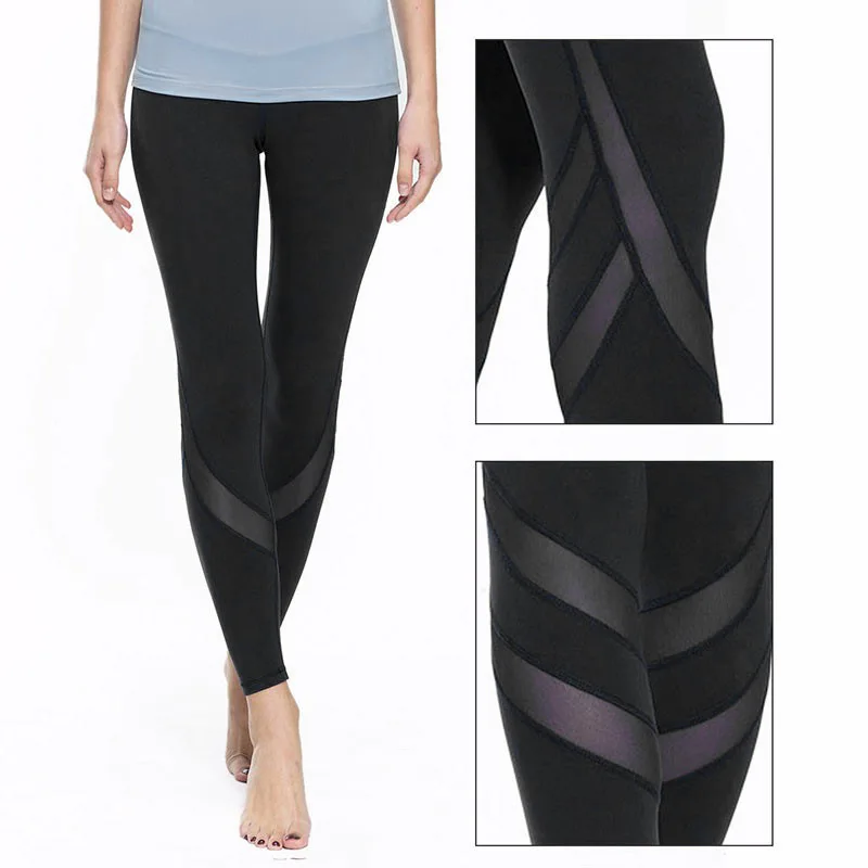 

Sports Pants for Women Gym Mesh Stitching Running Yoga Pants Fitness Leggings Outdoor Push-Up Tight Breathable Slim Hips 2021