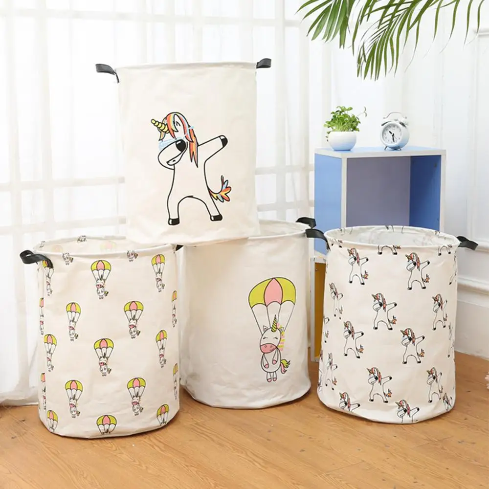 Корзина для хранения игрушек с единорогом 44*33*40 см 2019 розовая корзина одежды