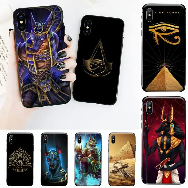 

Egypt Nefertiti Anubis Ankh Phone Case for iPhone 11 12 13 mini pro XS MAX 8 7 6 6S Plus X 5S SE 2020 XR