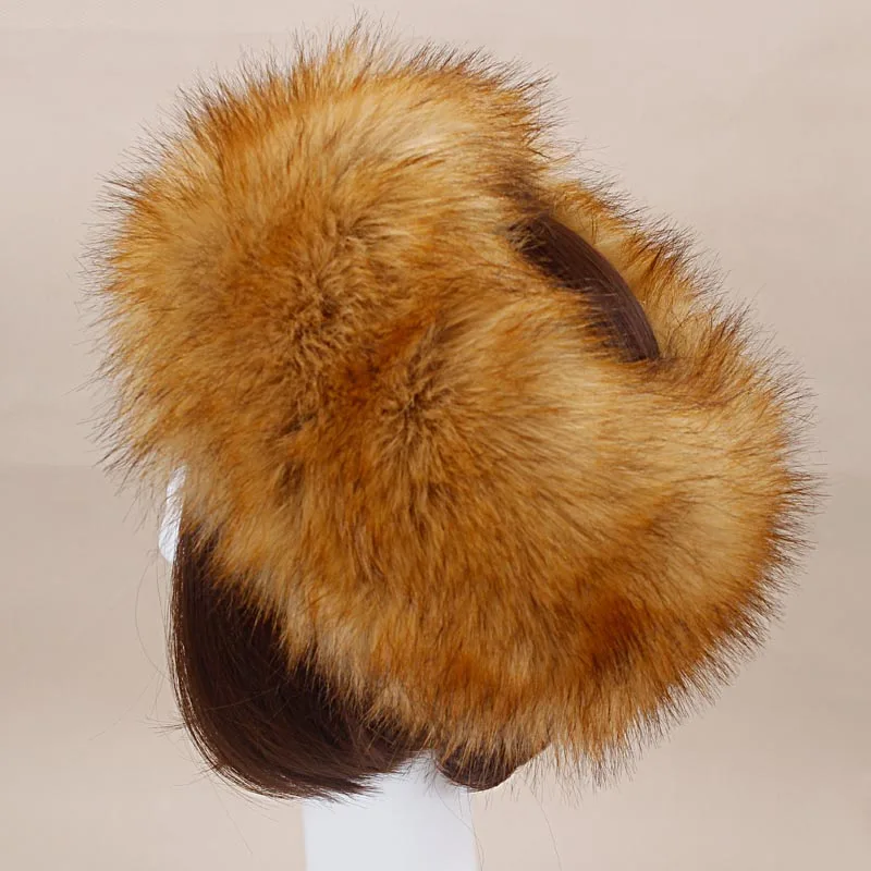 warmest bomber hat Man Women Fur Hats Tick Fuffy Warm Authentic Fox Fur Hat Headband Autumn Winter Russian Thick Fashion Hat thermal aviator bomber winter hat