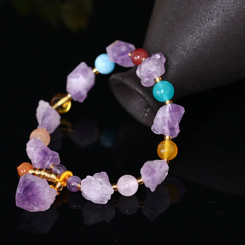Радужный камень из бисера стрейч Кварц Браслет нерегулярные минеральный