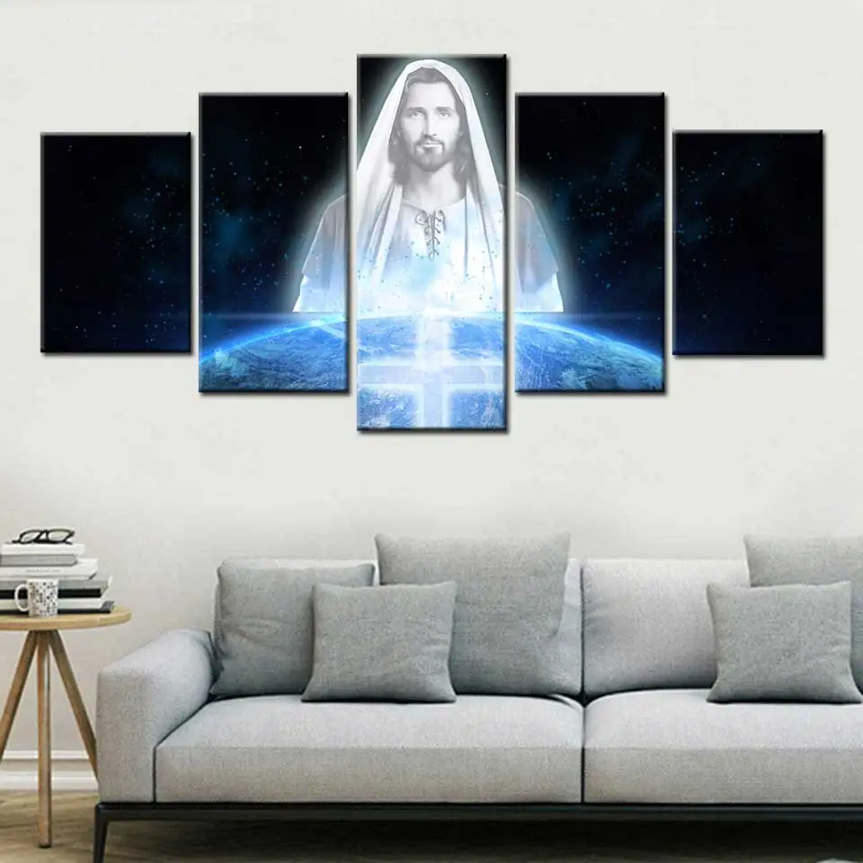 Настенная Картина на холсте плакат с изображением Иисуса современные картины в
