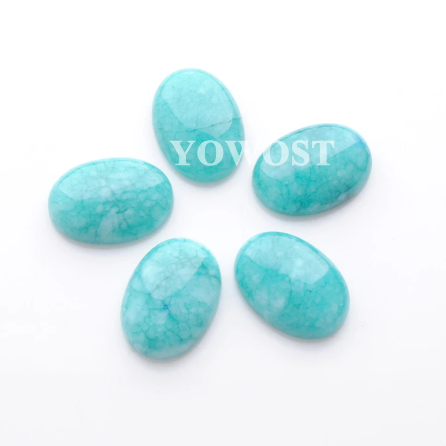 

Natural Amazonite Gem Stone Oval Cabochon CAB No Drill Hole 18x25x7mm For Jewelry Finding 10PCS IU3211