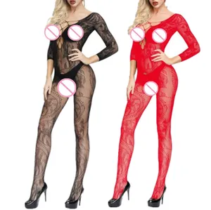Сексуальное Сетчатое Боди с открытой промежностью, чулок, ночное белье, сексуальное женское боди с чулками, сексуальные костюмы для косплея
