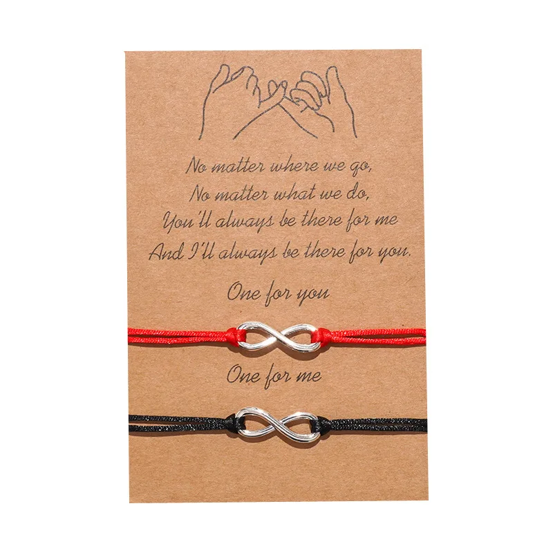

2pcs hombres regalos Handmade Bracelet Set Friendship Bracelet Set Infinity Love Couples Bracelet Set Infinity Jewelry