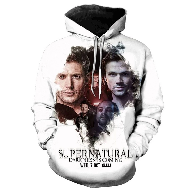 

New Supernatural 3D Printed Hoodies Men Women Casual Streetwear Sweatshirts Supernatural Pullover Male Harajuku Oversize Hoodies