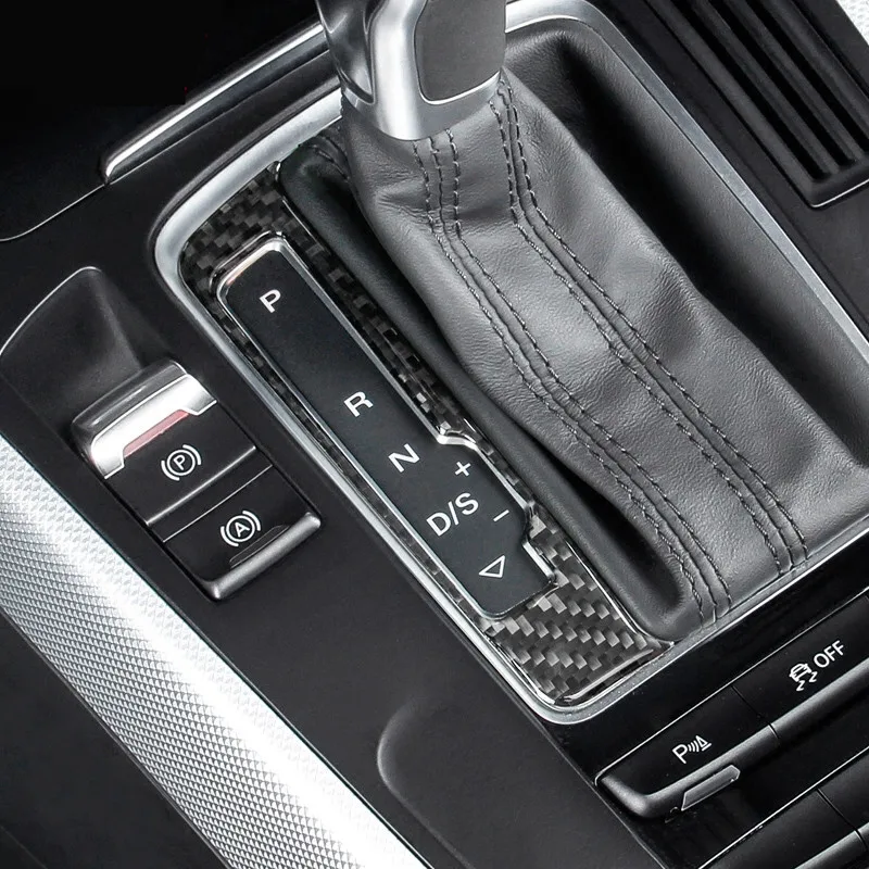 

Car Styling Carbon Fiber Console Navigation Frame CD Panel Trim For Audi A4 B8 Interior Gear Shift Decoration Cover Stickers