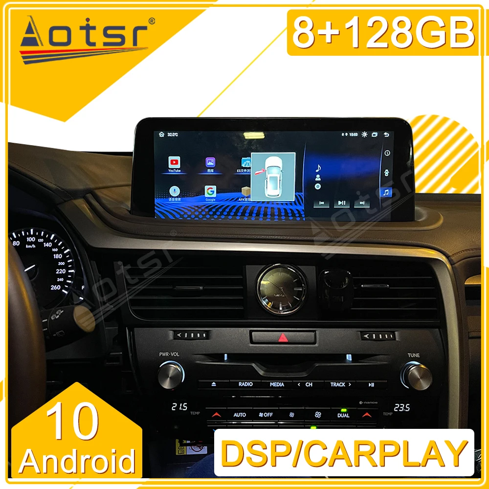 

12.3” 128G Android Radio For LEXUS RX RX200 RX350 RX450 2018 - 2021 GPS Navi Car Multimedia Player Stereo Head Unit Carplay 1Din