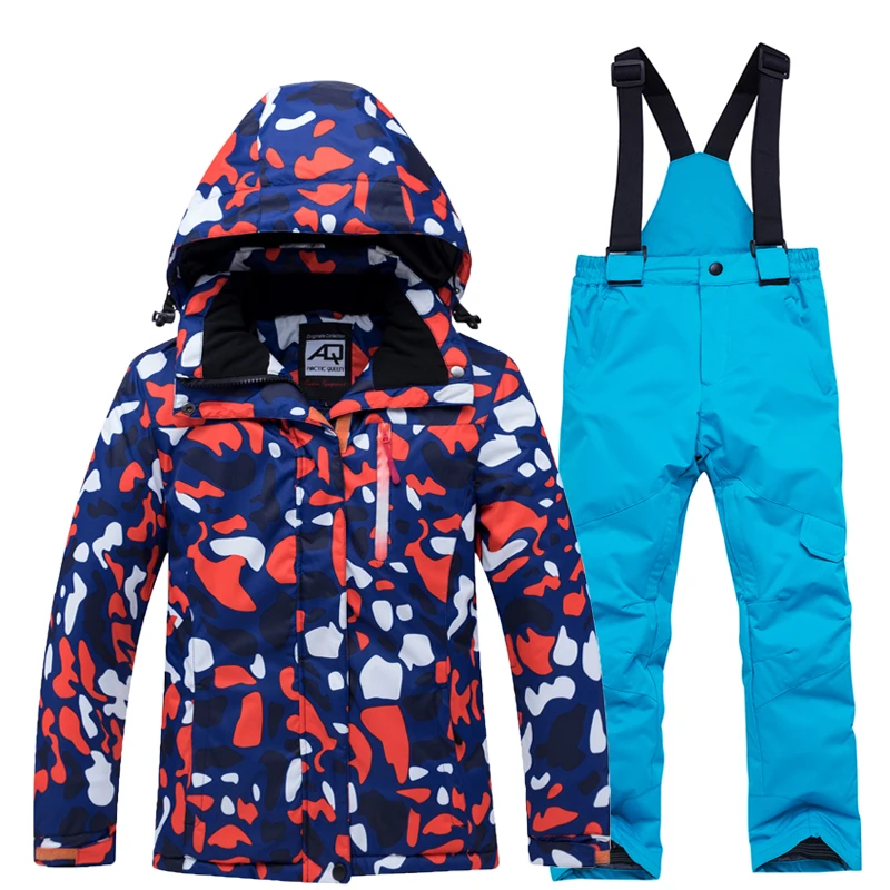 Детский лыжный костюм детский брендовый ветрозащитный водонепроницаемый теплый