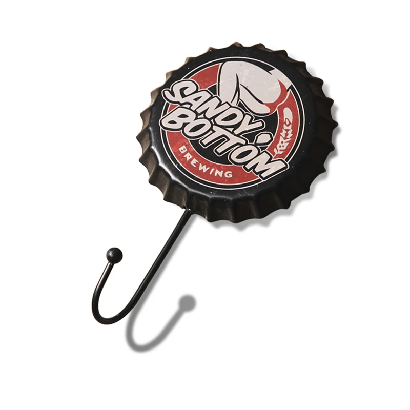New Retro Creative Beer Cover Hook &quotSANDY BOTTOM&quot Character Personality Dressing Room Clothes Home Wall Crafts Iron De | Дом и сад