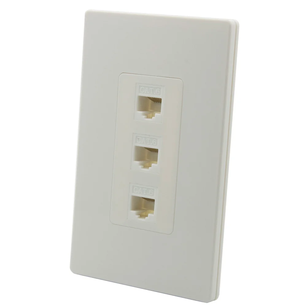 Новый дизайн 1 комплект без винтов декоративный стиль 3 порта CAT6 RJ45 Женская