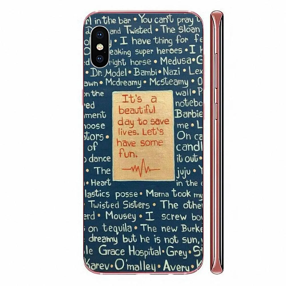 Милые котировки по вертикали в анатомии Greys для Samsung Galaxy A10 A20 A20E A3 A40 A5 A50 A7 J1 J3 J4 J5 J6 J7