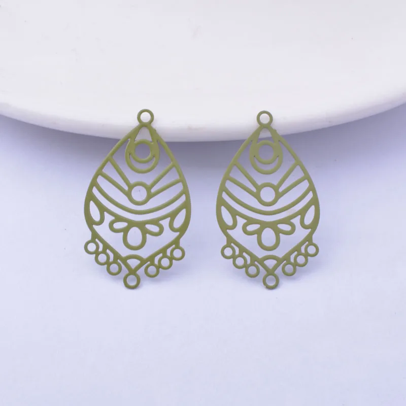 50 шт. AC12399 29*17 мм окрашенная латунь с множеством отверстий разъем для сережек Шарм