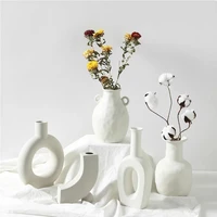 nordic minimalist ceramic desktop vase ornaments dried flower modern white plant art arrangement creative pots decoration home
