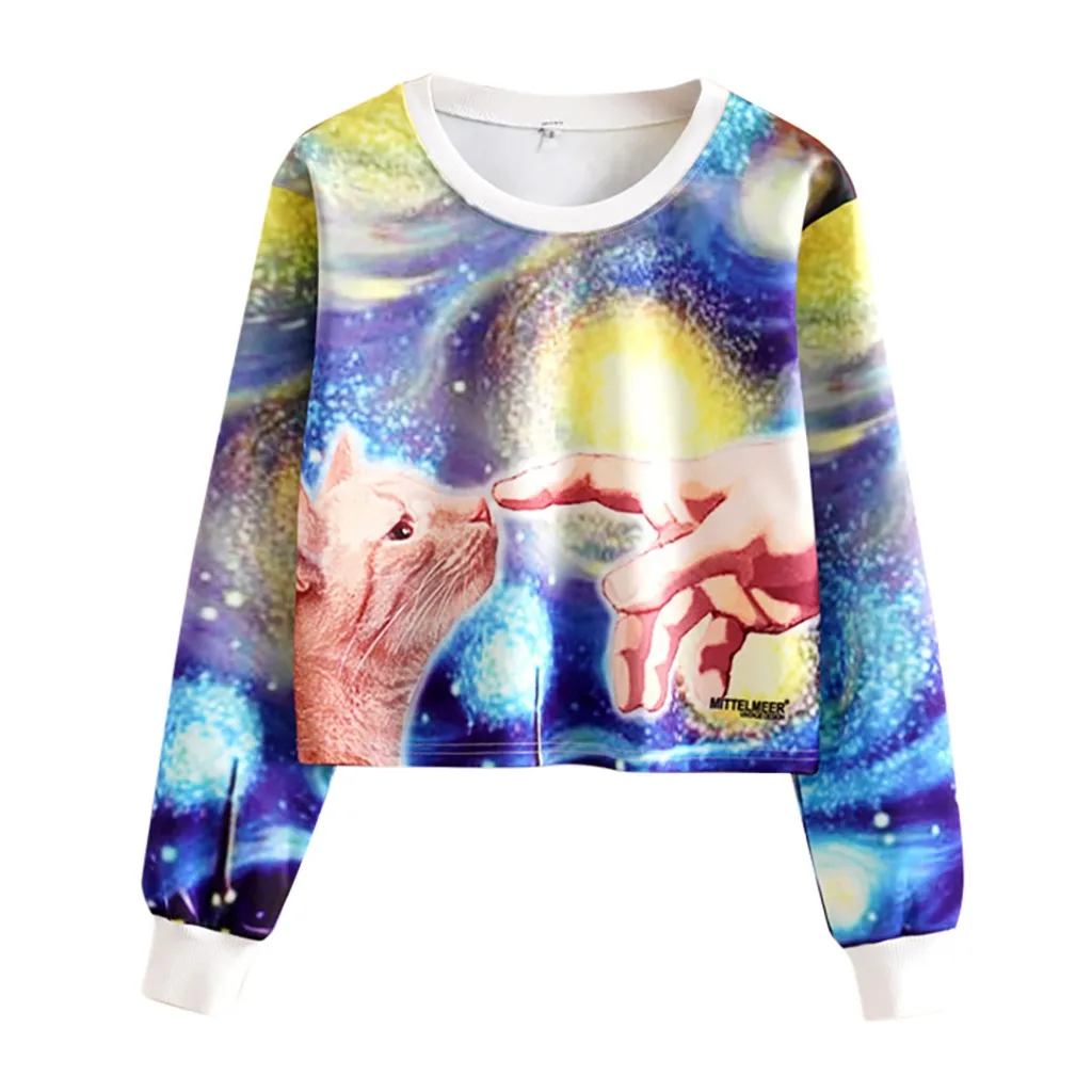 2019 Новый Модный укороченный Топ свитер для женщин пуловер пальто повседневный