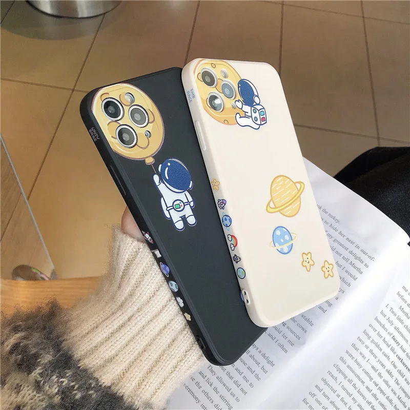 Чехол для iPhone 13 Pro Max милый чехол телефона с астронавтом планетой 12 11 XS XR X 8 7 Plus из