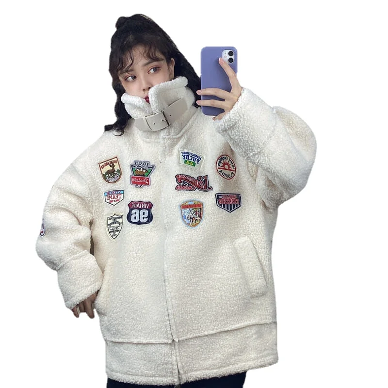 Женский кардиган с имитацией овечьей шерсти куртка большого размера на осень и