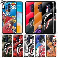 fashion cartoon shark head for oneplus 9r 9 8t 8 nord z 7t 7 pro 5g tempered glass shell phone case cover