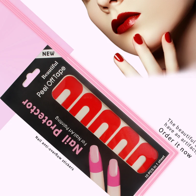 Для маникюра для кутикулы наклейка полировки краска Защита от перелива 1 лист/10