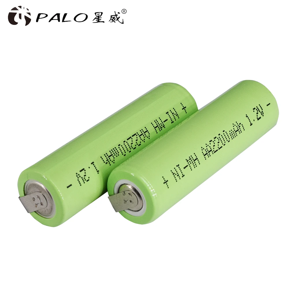 PALO 1,2 V AA Аккумуляторная батарея 2200mah nimh cell Green shell с сварочными вкладками для Электробритва Philips Бритва зубная щетка
