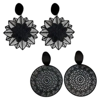 earrings black gothic drop dangle earrings hollow pattern drop earrings for party accessories