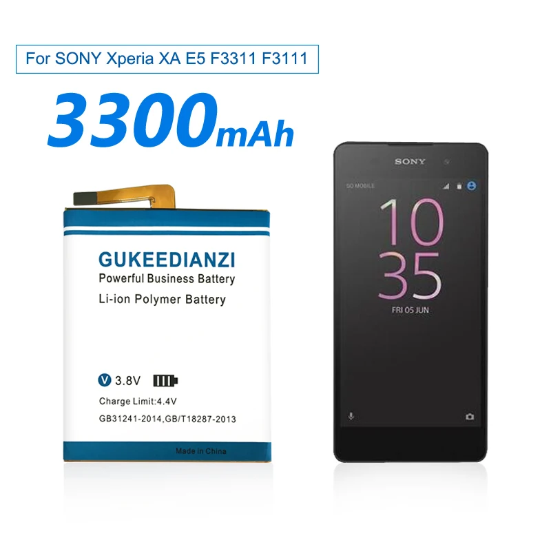 Новый аккумулятор GUKEEDIANZI 3300 мАч LIS1618ERPC 1298 9240 для SONY Xperia XA (F3111) E5 F3116 F3115 F3311 F3112