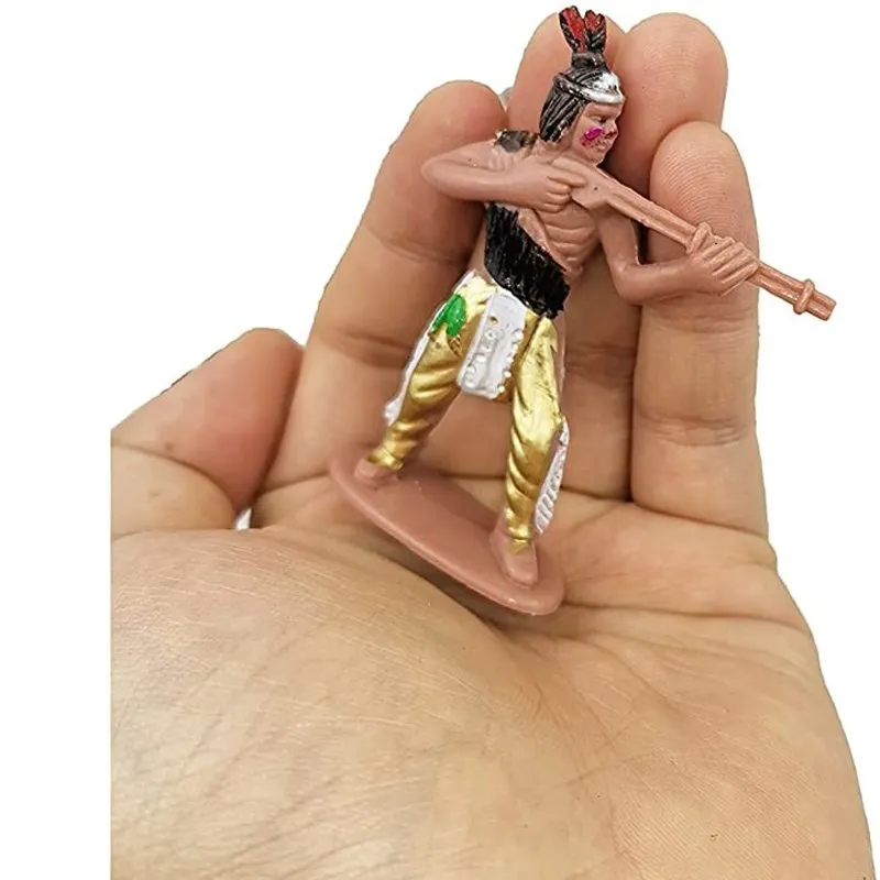 

Plastic Indian Figures Toy Horse Tent Totem Wild West Cowboy Miniature Kit Great for Kids Children as School Project, Christmas