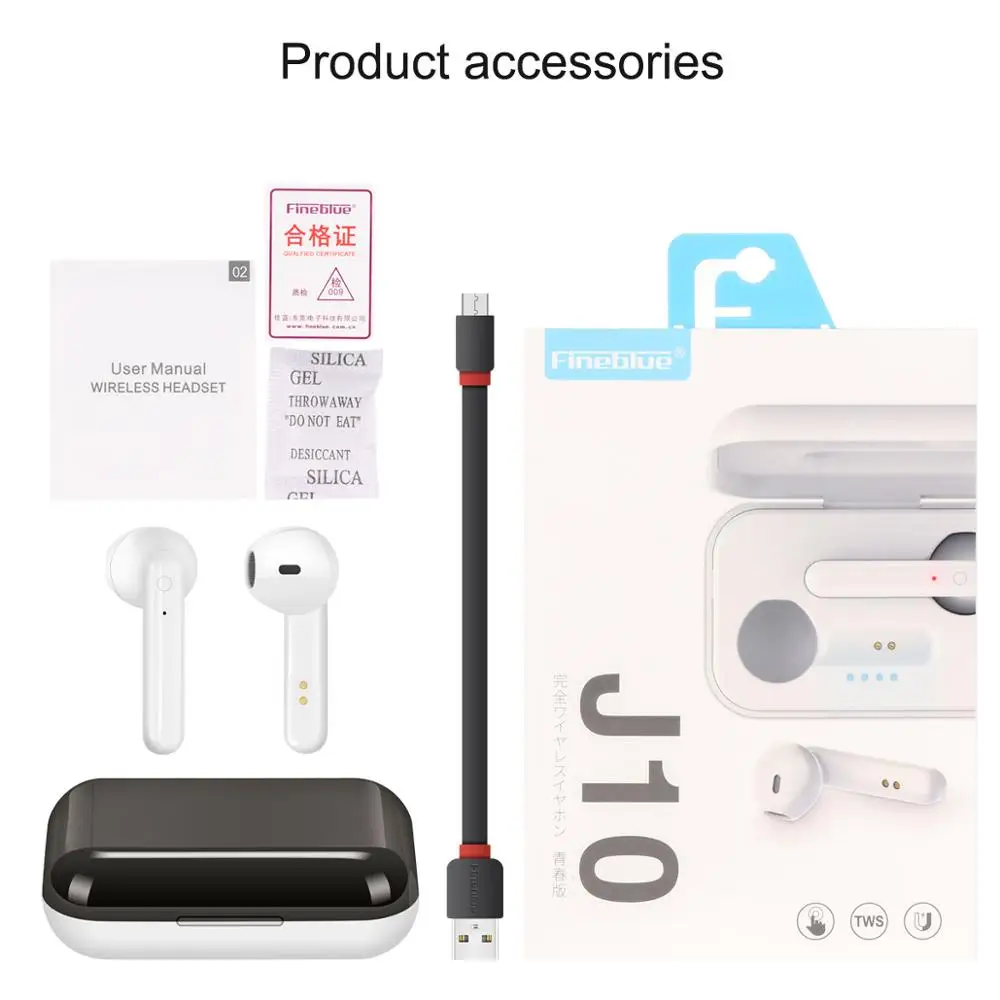 FineBlue J10 TWS 5 0 Bluetooth наушники мини двойной стерео микрофон истинные беспроводные