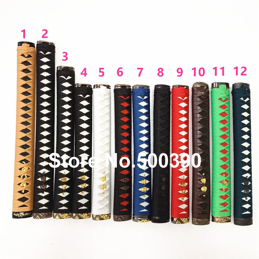 

High Quality Tsuka Handle For Japanese Samurai Katana-Handle Tsuka Fitting Silk Ito Imitated Rayskin Alloy Fuchi Kashira