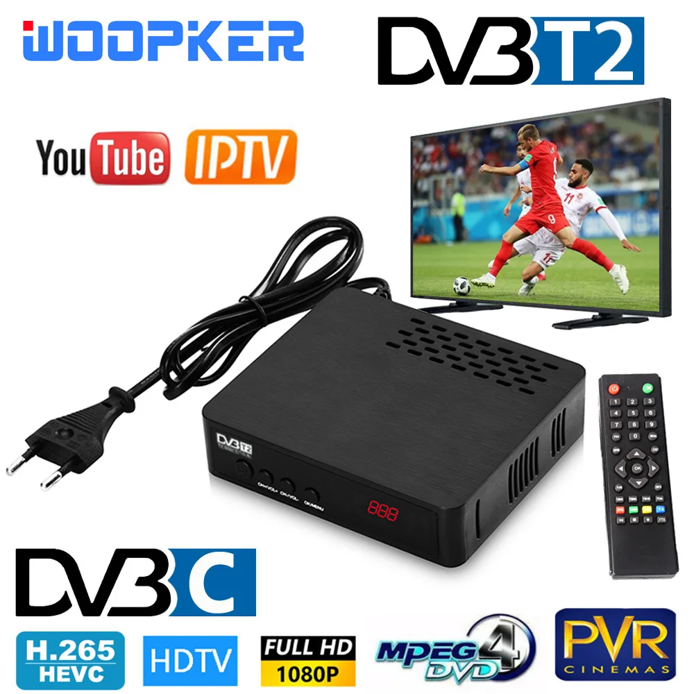 DVB T2 HEVC H 265 приемник цифрового ТВ коробка DVBT2 тюнер C IP M3u Youtube на русском Декодер