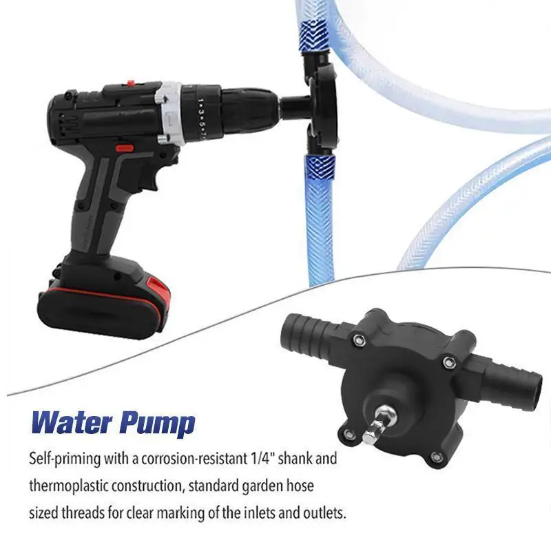 Portable Electric Drill Pump Diesel Oil Fluid Water Pump Sinks Pool Self-priming Liquid Transfer Pumps Home Garden Outdoor Tool
