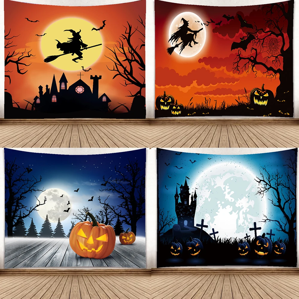 

150*130 см фото на Хэллоуин гобелен Тыква фонарь Хэллоуин фон для вечерние НКИ настенные украшения принадлежности