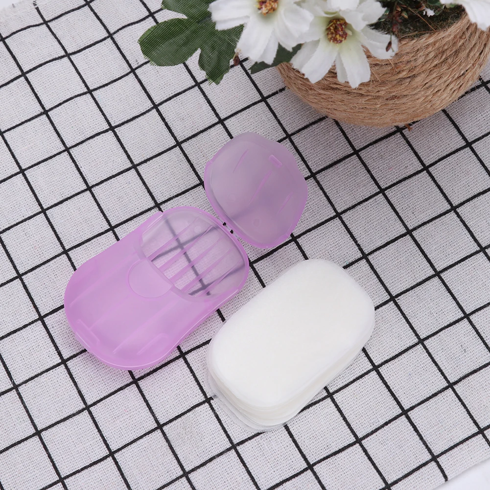 

100pcs Disposable Mini Soap Papers Travel Washing Hand Bath Clean Scented Slice Disposable Box Soap Portable Mini Paper Soap