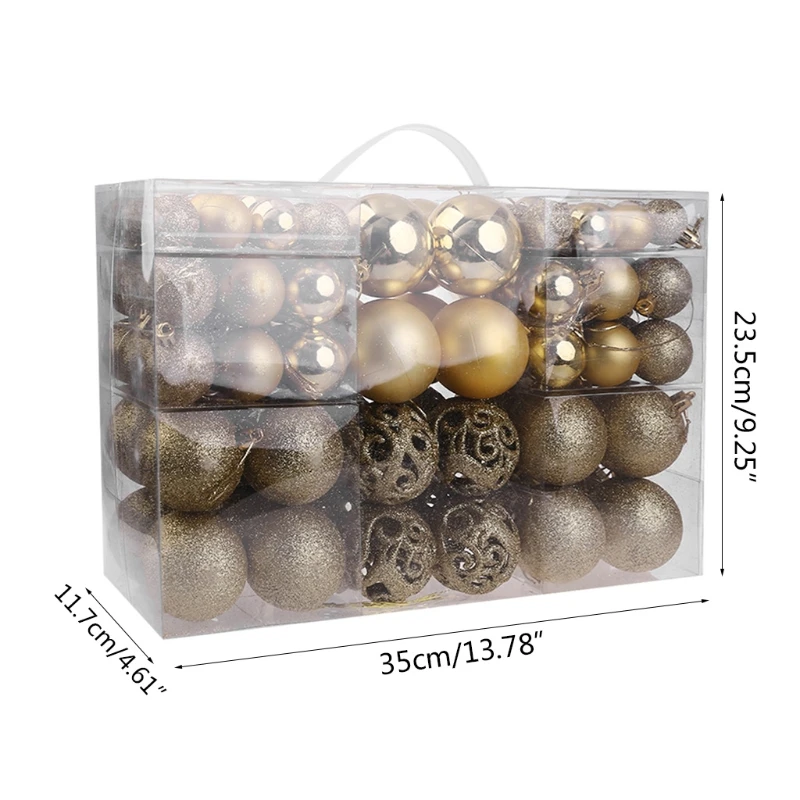 

100pcs/box Christmas Balls Shatterproof Hanging Xmas Tree Ornaments Home Decor