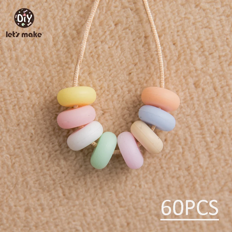 Let's Make-abalorio de silicona para ni&ntilde;os, collar de &Aacute;baco de silicona de grado alimenticio, dentici&oacute;n de perla, 12mm, 60 uds.-0
