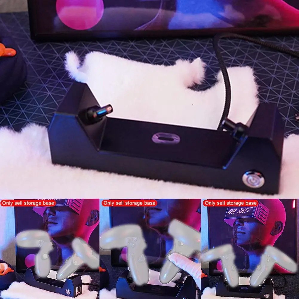 

For Oculus Quest2 Handle Dual Controller Storage Stand Charging Magnetic Station Holder Base B7P0