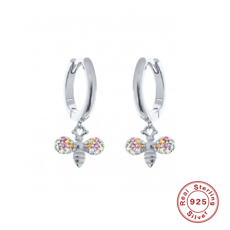 

Aide S925 Sterling Silver Drop Earrings Bling Cute Mini-Bee Pendant Earring For Girls Women Graduation Gift Fine Jewelry 2020