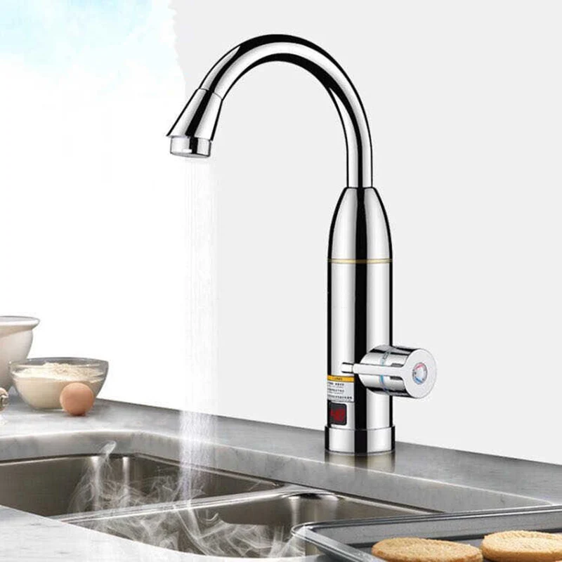 

Electric Kitchen Instant Heating Faucet Heater Hot Cold Dual-use Tankless Water Quickly Heating Tap Shower With LED Display