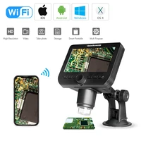 1000x digital wireless microscope camera 4 3inch lcd display led wifi electronic magnifier for soldering cell phone repair tools