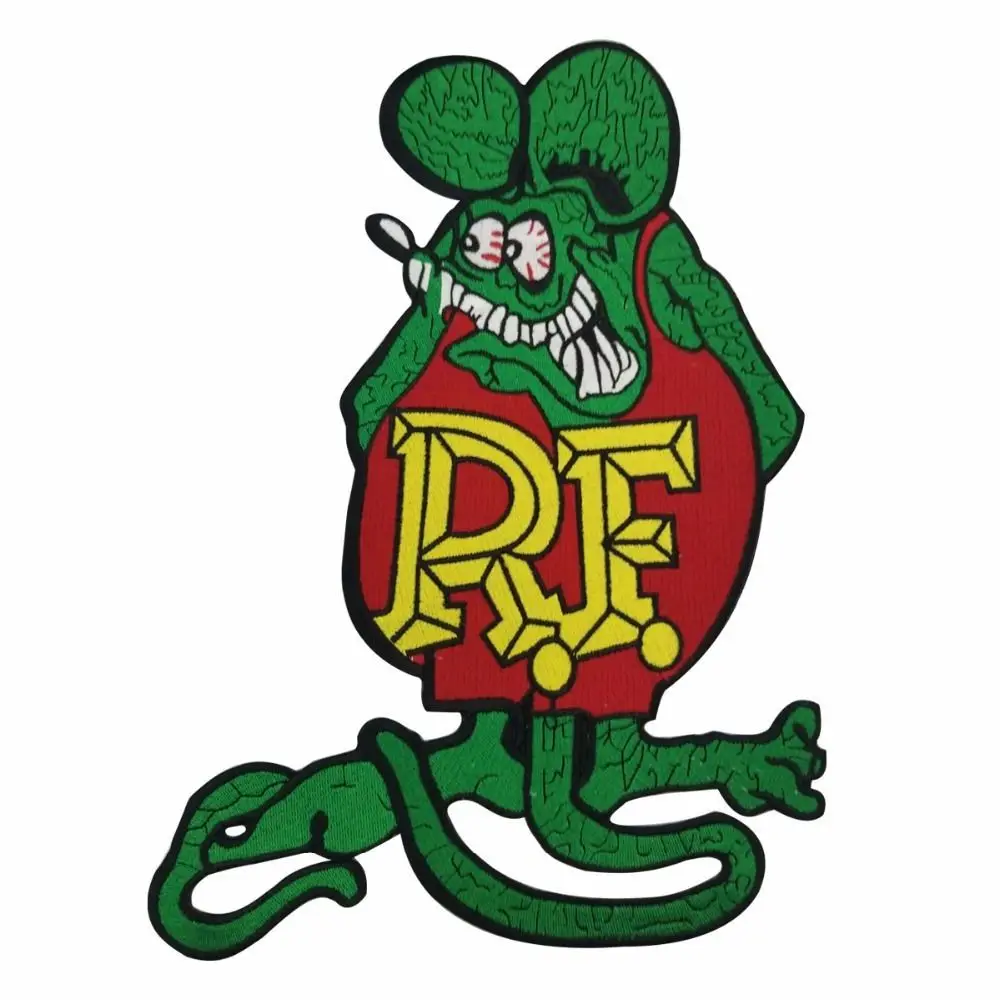 RF патч в виде мыши байкерском стиле Большие размеры вышивальные патчи под заказ