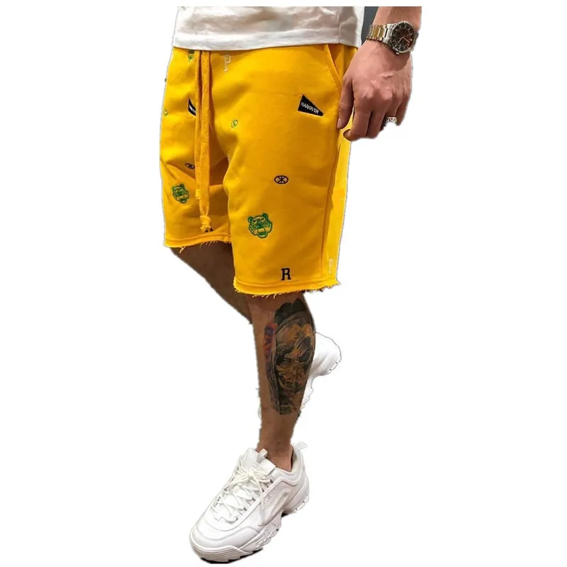 

Summer New Sports And Leisure High Street Fashion Men's Trousers Tide Brand Embroidered Shorts 100/100 Cotton Beggar Pants